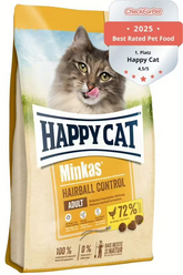 Happy Cat Aliment Sec pour Chat Minkas Hairball Control Poultry