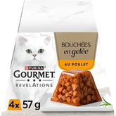 GOURMET® REVELATIONS® au Poulet Aliment Humide Chat - Bouchées en gelée (4x57g)