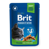 Brit Premium Cat Aliment Humide Chat Pouches Chicken Slices for Sterilised 100 g