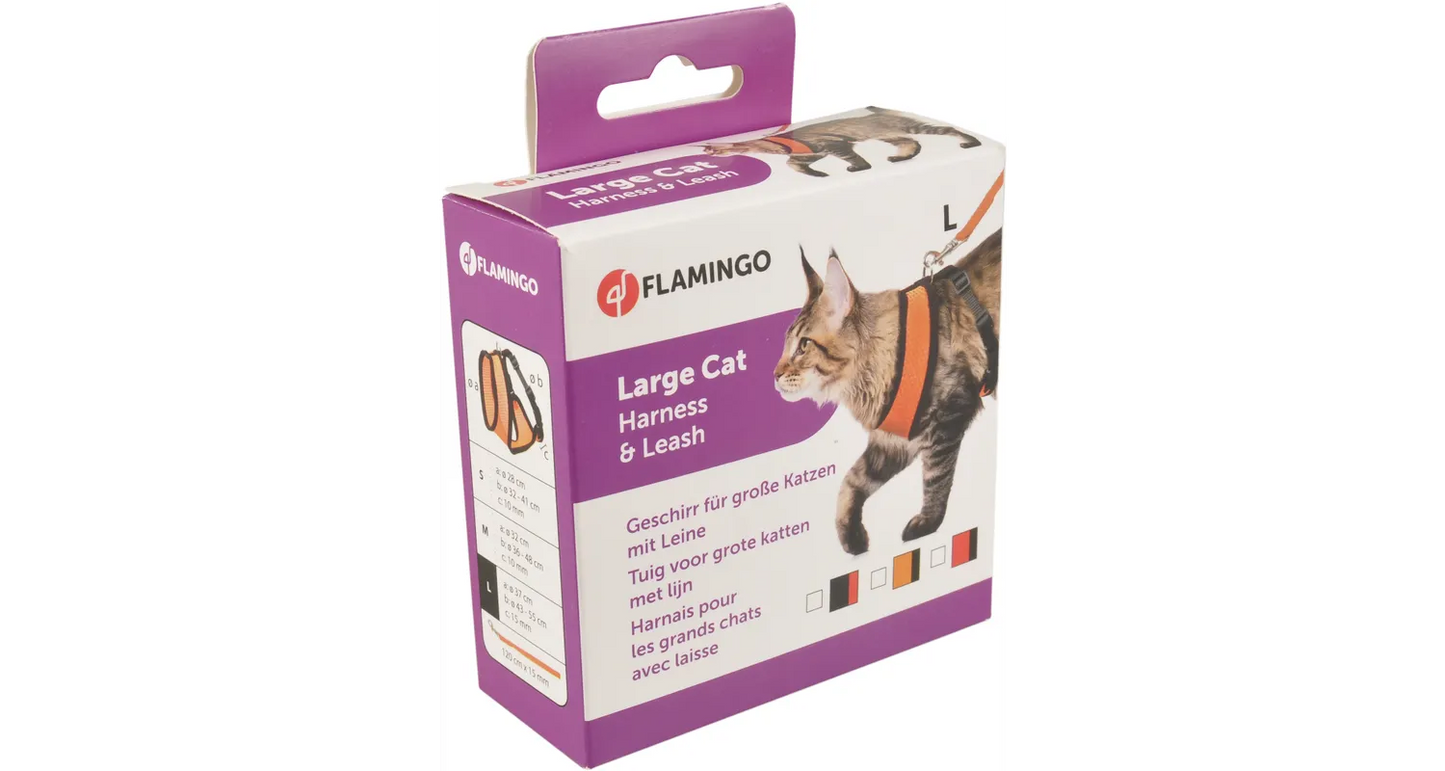 HARNESS WITH LEASH HARMS RED & BLACK