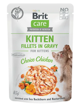 Brit Care Cat Kitten. Aliment Humide Chat Fillets in Gravy Choice Chicken 85 g