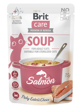 Brit Care Aliment Humide Chat Soupe au saumon pour chats 75 g