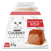 GOURMET® REVELATIONS® au Boeuf Aliment Humide Chat - Les Mousselines nappées de Sauce (4x57g)