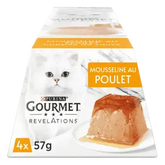 GOURMET® REVELATIONS® Aliment Humide Chat au Poulet - Les Mousselines nappées de Sauce (4x57g)
