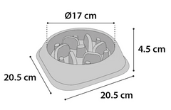 Flamingo Gamelle pour la nourriture Slow feeder Bobo Rond Gris 500ml