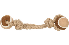 Flamingo Jouet pour Chien Kush Cordon Duo tennis avec 2 noeuds Brun