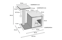 ARBRE À CHAT FRED BEIGE & ÉCRU & NATUREL & BLANC