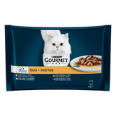 PURINA® GOURMET® PERLE ALIMENT HUMIDE CHAT Fines tranches DUO avec des viandes délicates 4x85G