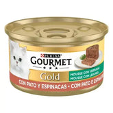 PURINA® GOURMET® GOLD Aliment Humide Chat Mousse de canard et d’épinards 85g