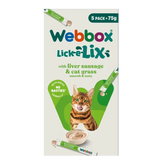 Webbox Lick-e-Lix Liver Sausage & Cat Grass Cat Treats (5x15g)