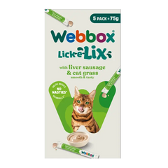 Webbox Lick-e-Lix Liver Sausage & Cat Grass Cat Treats (5x15g)