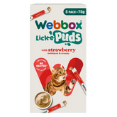Webbox Lick-e-Puds avec friandises pour chats à la fraise (5x15g)