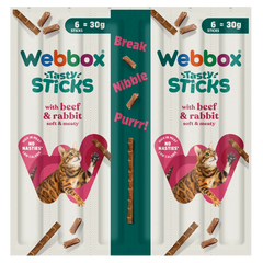 Webbox Tasty Sticks Beef & Rabbit Cat Treats 30g (6pcs)