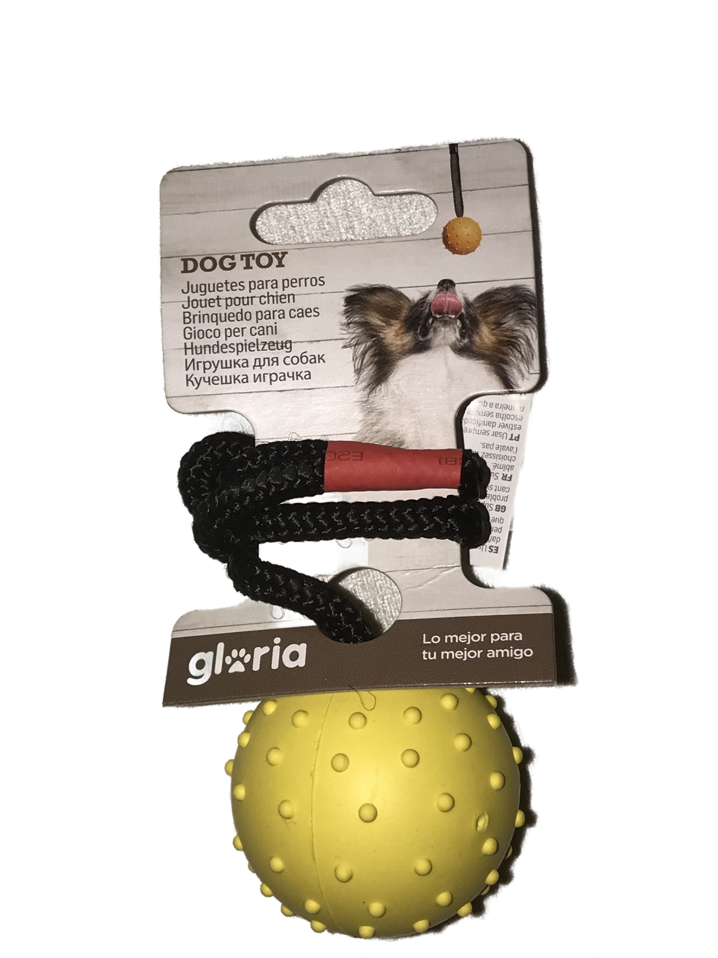 Jouet pour Chien Balle caoutchouc avec corde Mauve Gloria DIAM 6 (30cm)