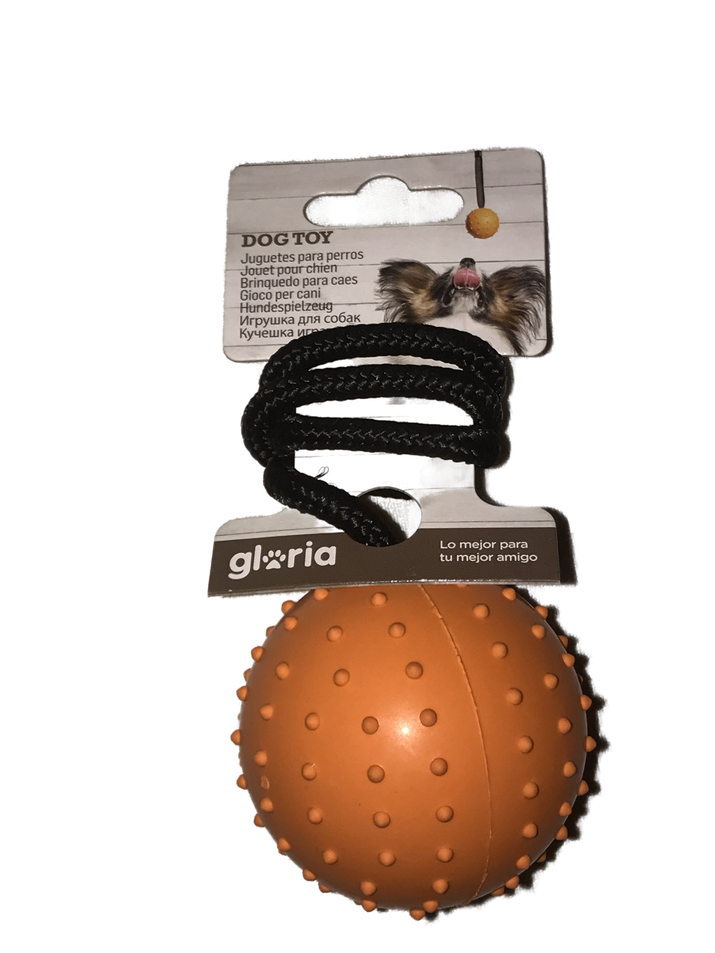 Jouet pour Chien Balle caoutchouc avec corde Mauve Gloria DIAM 6 (30cm)