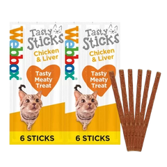 Webbox Tasty Sticks Chicken & Liver Cat Treats 30g (6pcs)