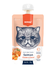 Wanpy Pâte de viande savoureuse - Saumon au poulet et carotte 90 g