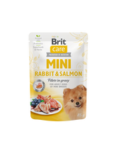 Brit Care Aliment Humide Chien Mini Rabbit & Salmon fillets in gravy 85 G