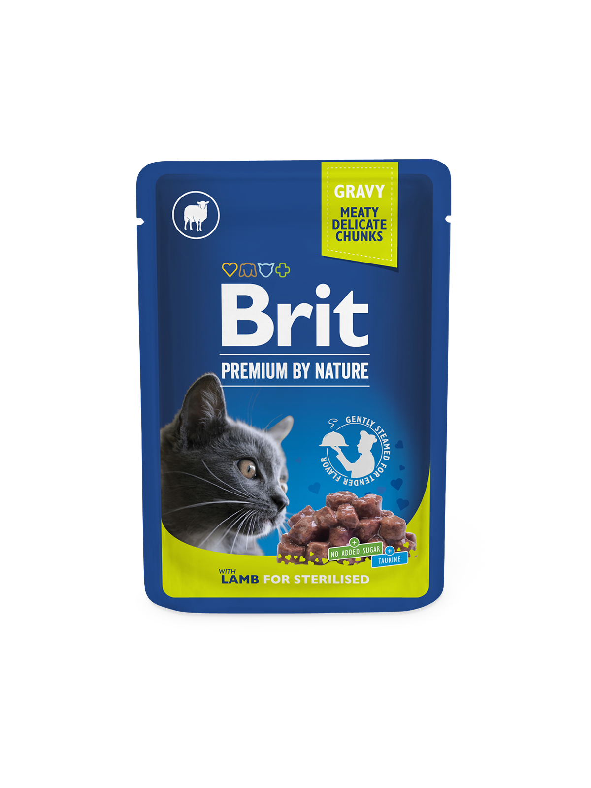 Brit Chunks with Lamb in Gravy for Sterilised Cats 100 G