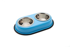 LEO PET - Gamelle double antidérapante en acier inoxydable 450 ML x2