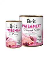 BRIT Aliment Humide Chien PÂTÉ & VIANDE-POULET & DINDE - CHIOT 400 G