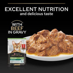 Pro Plan Aliment Humide Chat stérilisée , bœuf dans la sauce (85Gx10)
