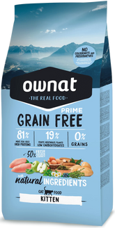 Ownat Grain Free Prime Aliment Sec pour Chat (Kitten) 3 Kg