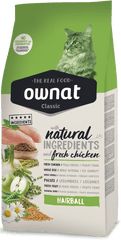OWNAT Aliment Sec pour Chat CLASSIQUE HAIRBALL CHATS 4 Kg