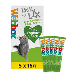 Webbox Lick-e-Lix Liver Sausage & Cat Grass Cat Treats (5x15g)