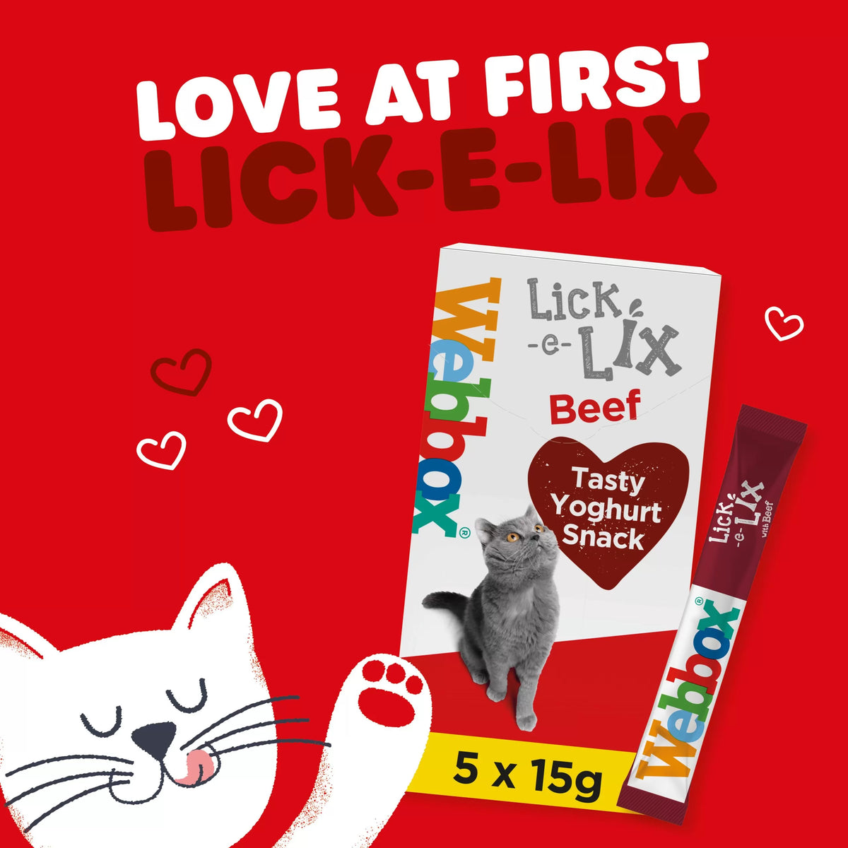 Webbox Lick-e-Lix with Beef Cat Treats (5x15g)