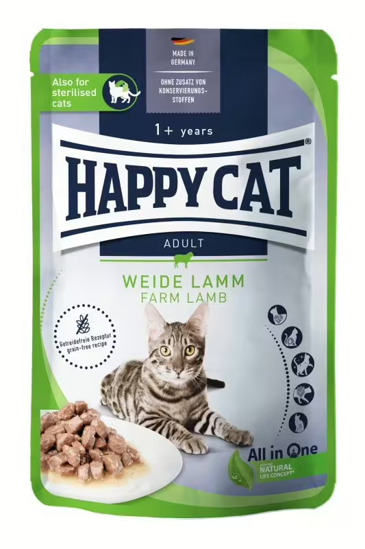 Happy Cat Meat in Sauce Aliment Humide Chat - Culinary Pasture-raised Lamb - Agneau de pâturage 85g