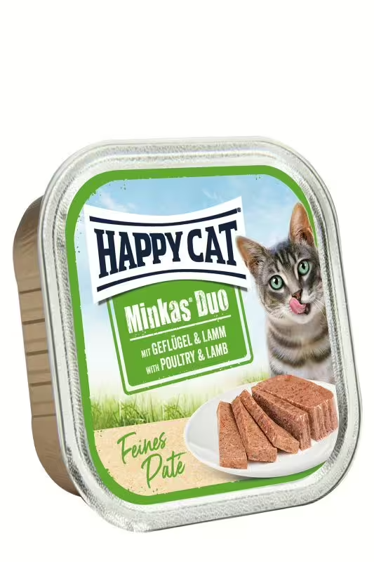 Happy Cat Aliment Humide Chat Minkas Duo Poultry & Lamb Pâté 100g