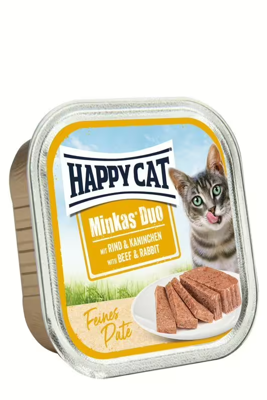 Happy Cat Aliment Humide Chat Minkas Duo Beef & Rabbit Pâté 100g