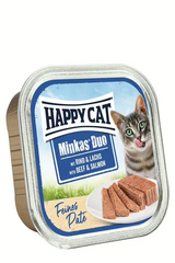Happy Cat Aliment Humide Chat Minkas Duo Beef & Salmon Pâté 100g