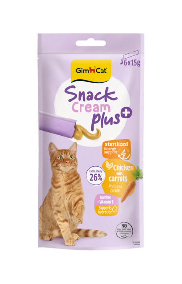 Gimcat Snack cream plus Chicken with carrots (6x15g)