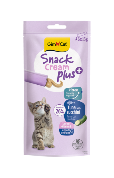 Gimcat Snack cream plus Tuna with zucchini Kitten (6x15g)