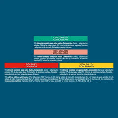 PURINA® GOURMET® Perle ALIMENT HUMIDE CHAT fines tranches de sauce avec bœuf, poulet, lapin et saumon 4x85G