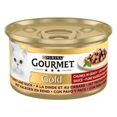 GOURMET™ Gold Aliment Humide Chat Fine en Sauce Dinde et Canard 85 g