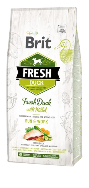 Brit Fresh Aliment Sec Chien Duck with Millet Active Dogs
