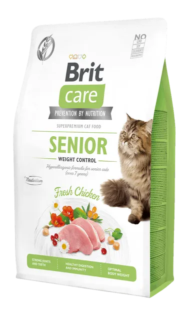 Brit Care Cat Aliment Sec pour Chat Grain-Free Senior Weight Control 2 kg