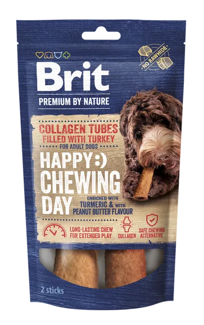 Brit Premium by Nature Collagen Chews Tubes filled with Turkey 15cmx20mm 2 pcs