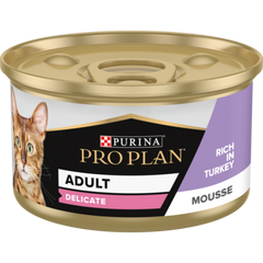 PURINA® PRO PLAN® DELICATE Aliment Humide Chat, Mousse, Riche en Dinde 85 G