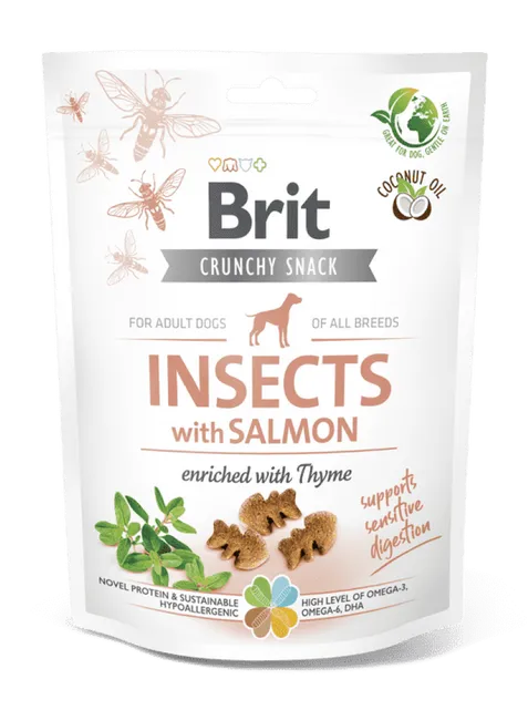Brit Care Dog Crunchy Cracker. Insects with Salmon enriched with Thyme 200 g