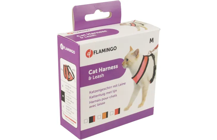 HARNESS WITH LEASH HARMS ORANGE &amp;amp; BLACK