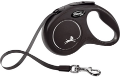 Flexi Laisse à enrouleur Classic Sangle Noir