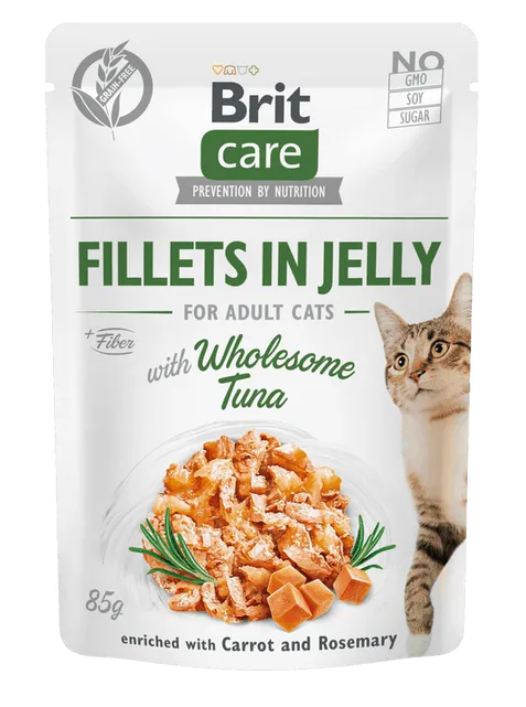 Brit Care Cat Aliment Humide Chat Fillets in Jelly with Wholesome Tuna 85 g