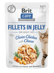 Brit Care Cat Aliment Humide Chat Fillets in Jelly Choice Chicken with Cheese 85 g