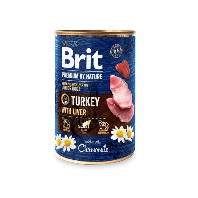 Brit Premium par Nature Aliment Humide Chien Turkey avec foie 400 g
