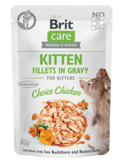 Brit Care Cat Kitten. Aliment Humide Chat Fillets in Gravy Choice Chicken 85 g