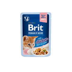 Brit Premium Aliment Humide Chat Delicate Fillets in Gravy with Chicken for Kitten 85 g